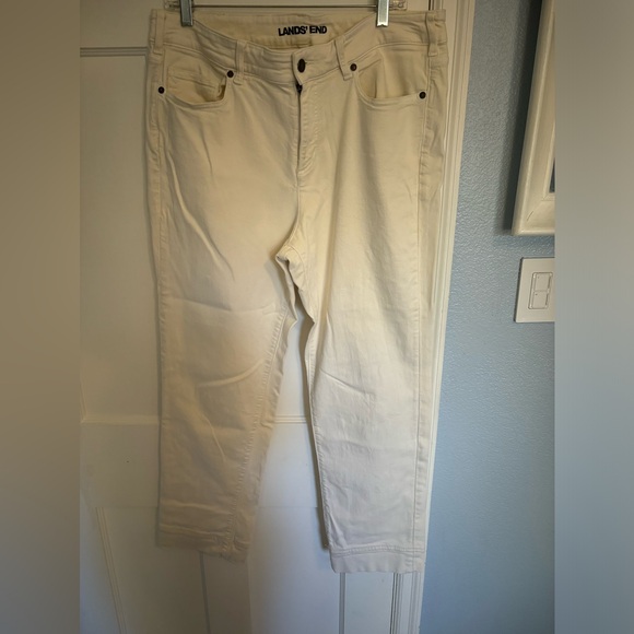 Lands End off white midrise straight jeans size 16w - Picture 1 of 5